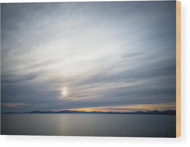 Sunset Wood Print featuring the photograph Sunset Over Alaska Fjords On A Cruise Trip Near Ketchikan #30 by Alex Grichenko