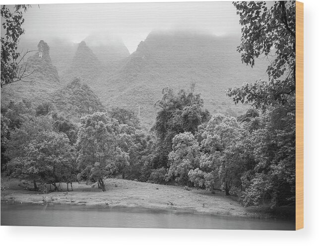 Landscape Wood Print featuring the photograph Mountains scenery #39 by Carl Ning