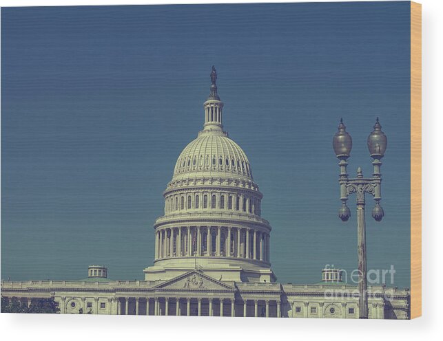 American Wood Print featuring the photograph Capitol in Washington by Patricia Hofmeester