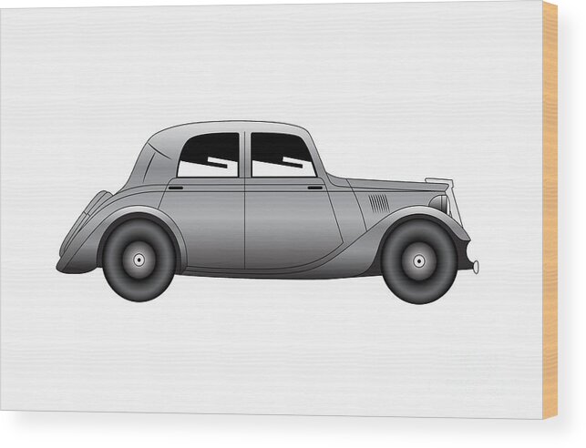 Car Wood Print featuring the digital art Coupe - vintage model of car #4 by Michal Boubin