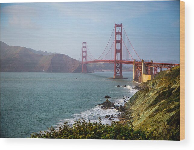 Pacific Wood Print featuring the photograph Golden Gate Bridge #4 by Lev Kaytsner