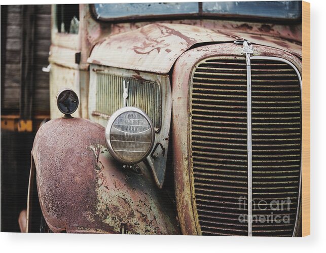 Ford Wood Print featuring the photograph Old Farm Ford - POV 1 by Scott Pellegrin