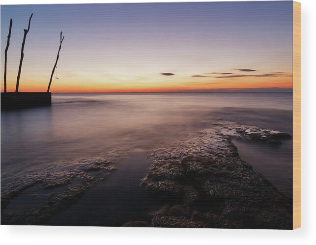 Baanija Wood Print featuring the photograph Sunset at basanija #4 by Ian Middleton