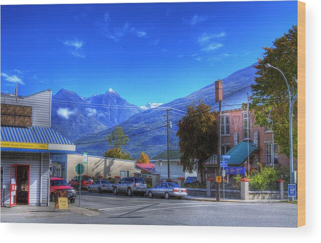 Kaslo Wood Print featuring the photograph 4th Street and A Ave Kaslo by Lee Santa