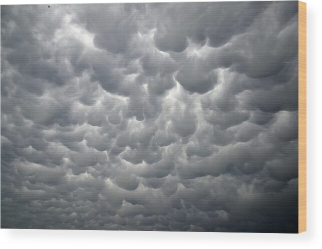 Clouds Wood Print featuring the photograph Mammatus Clouds #5 by Ray Mathis