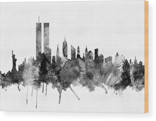New York Wood Print featuring the digital art New York City Skyline #5 by Michael Tompsett