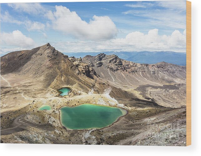 Cloud - Sky Wood Print featuring the photograph Tongariro Alpine crossing in New Zealand #5 by Didier Marti