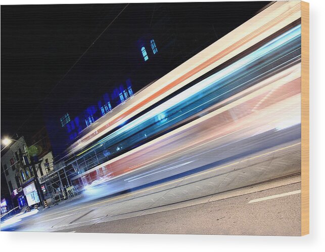 Streak Wood Print featuring the photograph 501 East 11pm by Kreddible Trout