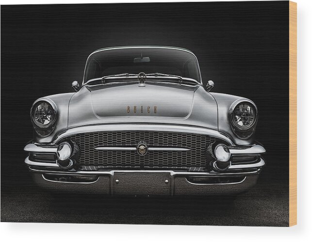 Silver Wood Print featuring the digital art 55 Buick Super by Douglas Pittman