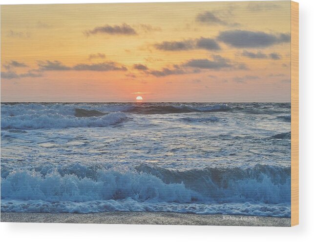 Sunrise Wood Print featuring the photograph 6/26 OBX Sunrise by Barbara Ann Bell