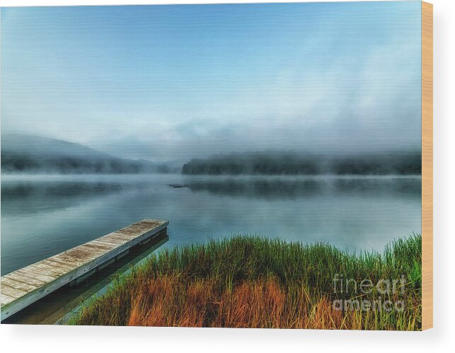 Big Ditch Lake Wood Print featuring the photograph Autumn Mist on Lake #6 by Thomas R Fletcher