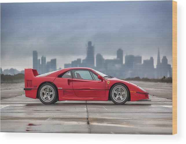 F12 Wood Print featuring the photograph #Ferrari #F40 #Print #6 by ItzKirb Photography