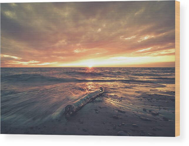 A7s Wood Print featuring the photograph Lake Erie Sunset #6 by Dave Niedbala