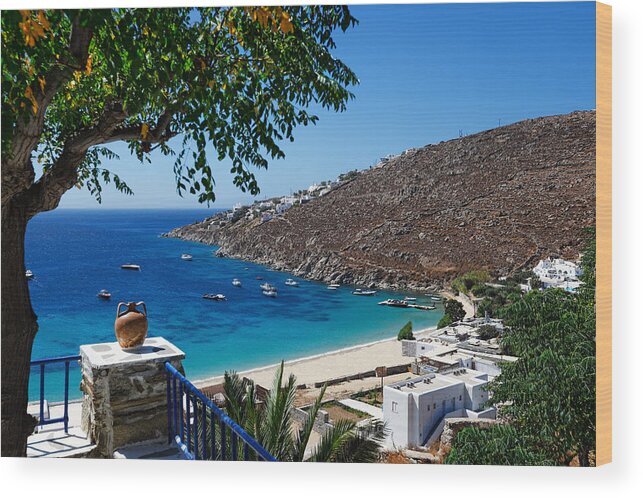 Aegean Wood Print featuring the photograph Mykonos - Greece #6 by Constantinos Iliopoulos