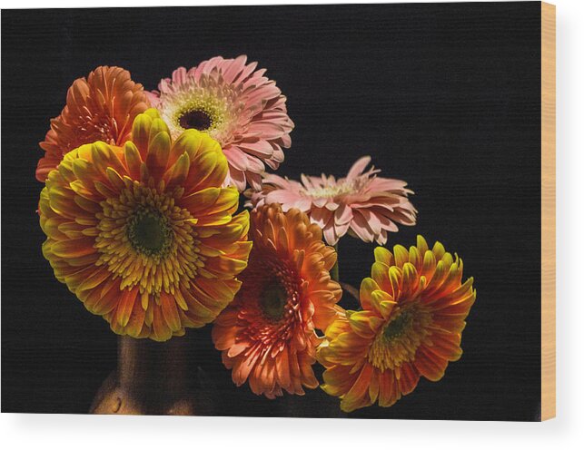 Sunflowers Wood Print featuring the photograph 6 Sunflowers by Gerald Kloss