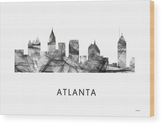 Atlanta Georgia Skyline Wood Print featuring the digital art Atlanta Georgia Skyline #8 by Marlene Watson