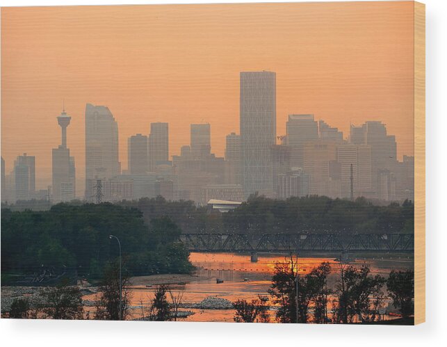 Calgary Wood Print featuring the photograph Calgary #8 by Songquan Deng