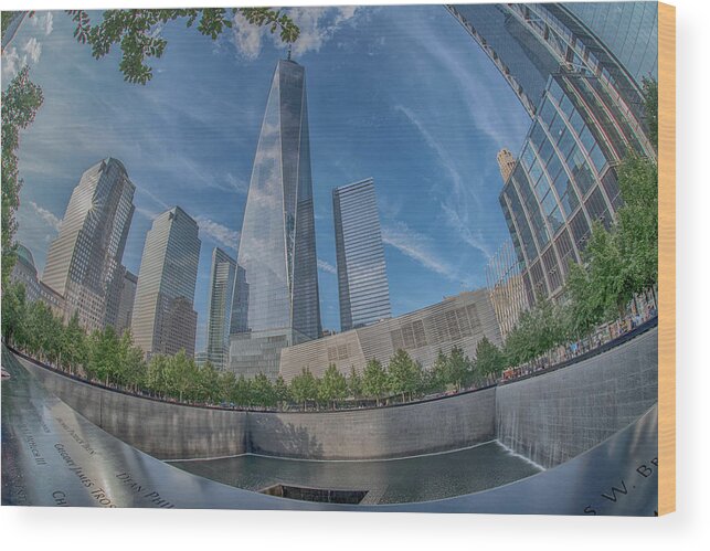  Wood Print featuring the photograph 9/11 Memorial by Alan Goldberg