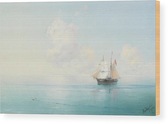 Ivan Konstantinovich Aivazovsky (russian Wood Print featuring the painting A Calm Morning at Sea by MotionAge Designs