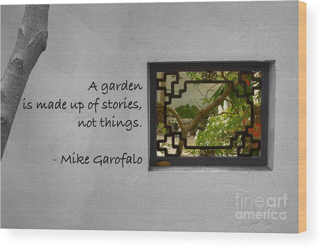 4 Arts Wood Print featuring the photograph A Garden... by Marilyn Cornwell