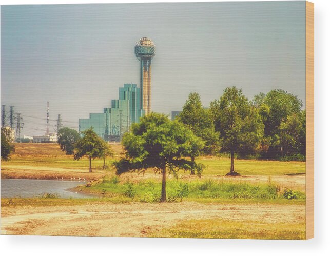 Downtown Dallas Wood Print featuring the photograph A Quiet View by Joan Bertucci
