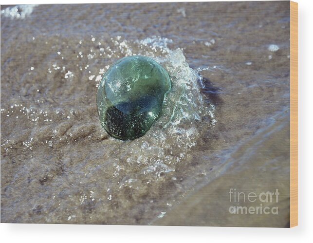 Denise Bruchman Wood Print featuring the photograph A Splash of Sea Glass by Denise Bruchman