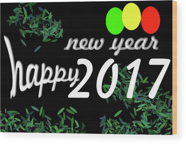 2017 Wood Print featuring the digital art About New Year by Dani Awaludin