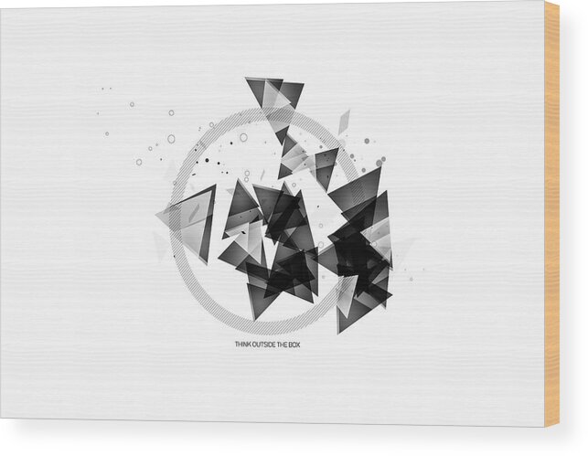 Abstract Wood Print featuring the digital art Abstract Art GEOMETRIC SHAPES No 2 by Melanie Viola