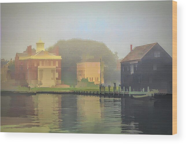 Salem Ma Wood Print featuring the photograph Abstract Foggy Morning by Jeff Folger