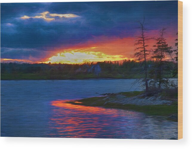 Acadia National Park Wood Print featuring the photograph Acadia Maine sunset by Jeff Folger