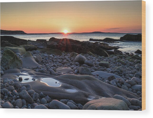 Sunrise Wood Print featuring the photograph Acadian Sunrise by Holly Ross