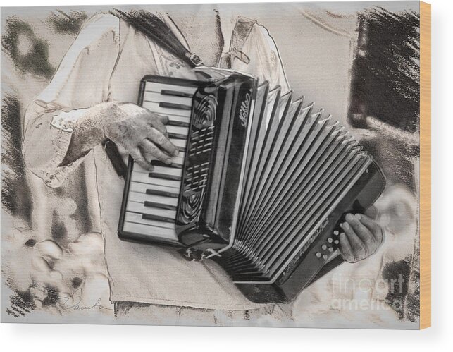 Accordion Wood Print featuring the photograph Accordion Player by Danuta Bennett