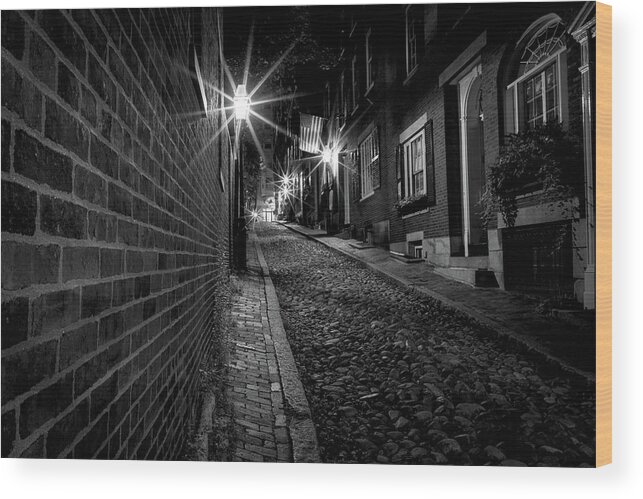 Boston Wood Print featuring the photograph Acorn Street by Colin Chase