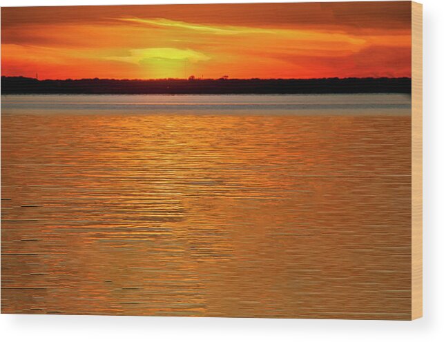 Sunset Wood Print featuring the photograph After Glow by Cathy Kovarik