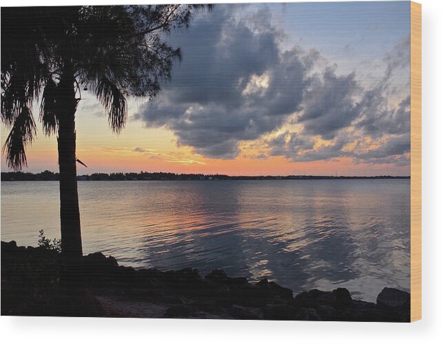 River Wood Print featuring the photograph After Sundown at Wabasso Bridge by Carol Bradley