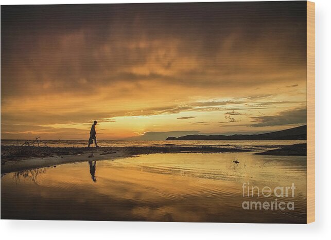 Sunset Wood Print featuring the photograph After the storm by Daliana Pacuraru