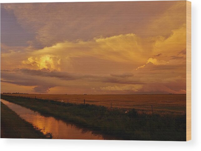 Storm Wood Print featuring the photograph After The Storm by Ed Sweeney