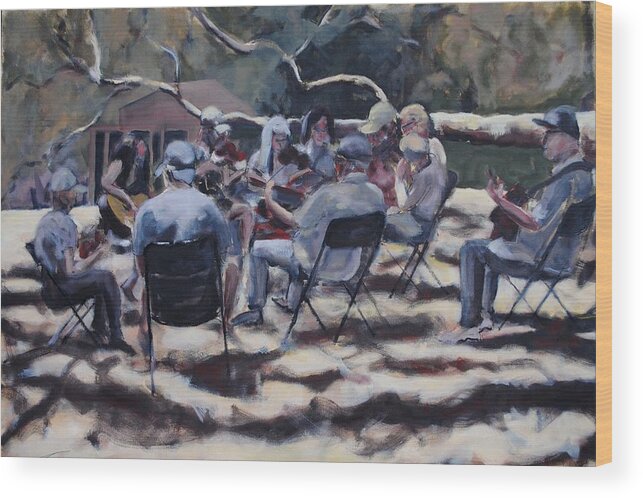 Bluegrass Wood Print featuring the painting Afternoon Pickers by Richard Willson