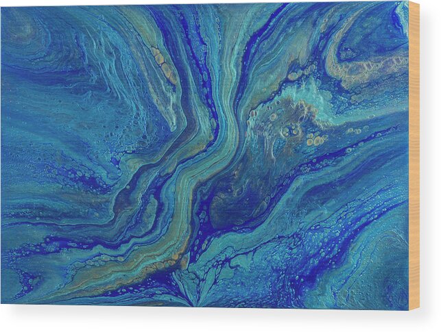 Blue Wood Print featuring the digital art Agate by Jennifer Walsh