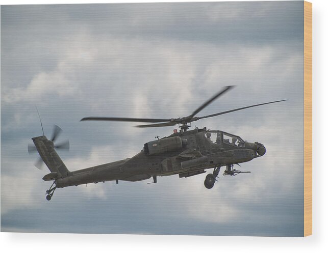Helicopter Wood Print featuring the photograph AH-64 Apache by Sebastian Musial