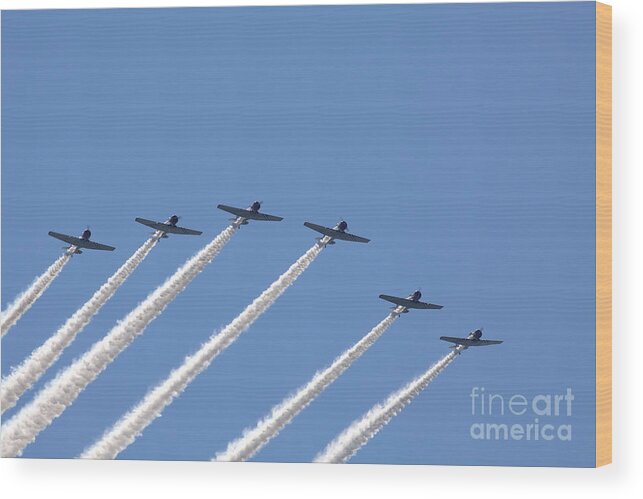  Wood Print featuring the photograph Airplanes Preforming Precision Aerial Maneuvers by Anthony Totah