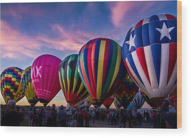 Albuquerque Wood Print featuring the photograph Albuquerque Hot Air Balloon Fiesta by Ron Pate