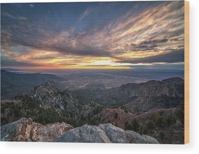 Albuquerque Wood Print featuring the photograph Albuquerque Sunset by Framing Places