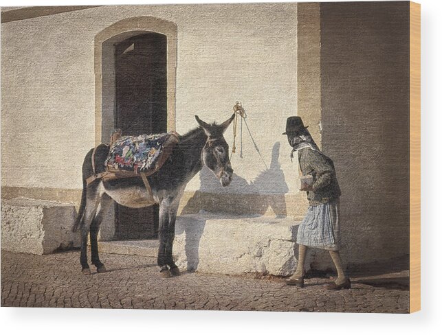Algarve Wood Print featuring the photograph Algarve Donkey by Mikehoward Photography