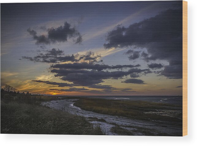 Sunset Wood Print featuring the photograph all about the Sunset by Mary Clough