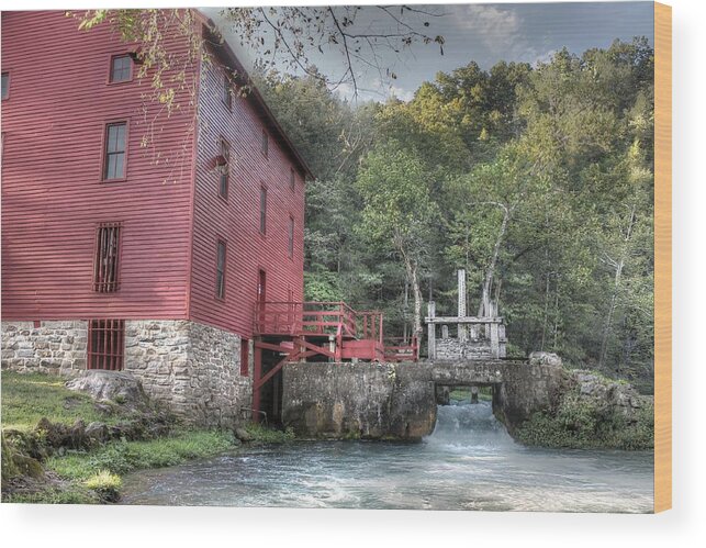 Alley Spring Wood Print featuring the photograph Alley Spring Mill Ozark National Scenic Riverway by Jane Linders