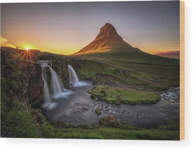 Iceland West Region Wood Print featuring the photograph Almost Midnight by Neil Shapiro