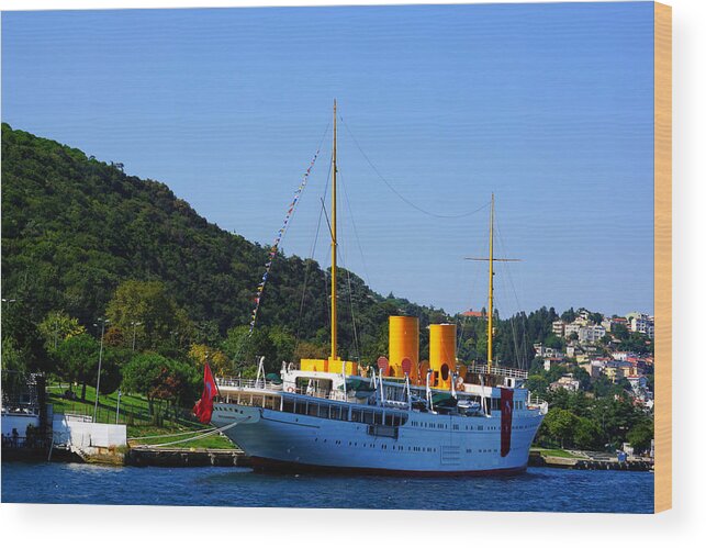 Bosphorus Wood Print featuring the photograph Along Bosphorus - the Ship by Lilia S
