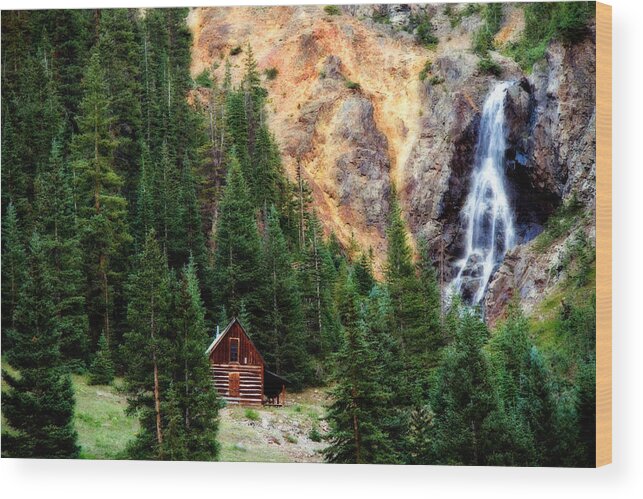 4wheel Drive Road Wood Print featuring the photograph Alpine Cabin by Lana Trussell