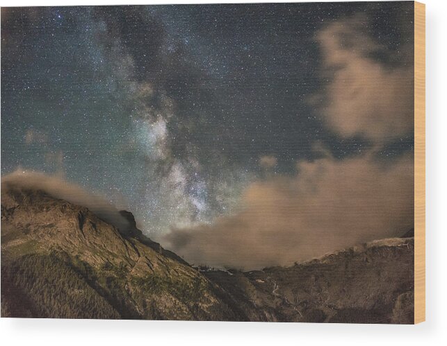 Alpine Wood Print featuring the photograph Alpine Milky Way by James Billings